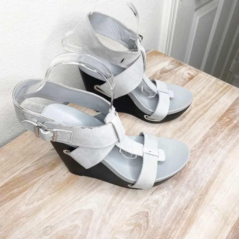 United nude leather adjustable abstract leather heels wedge size 38